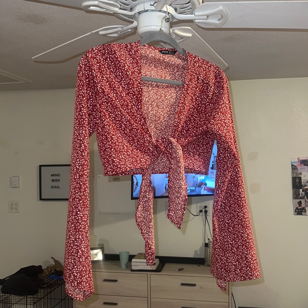 Cropped tie shirt